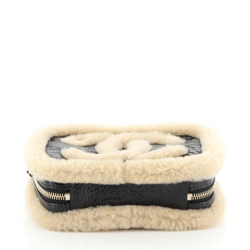 chanel cc crumpled shearling bag