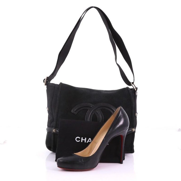 Chanel CC Messenger Bag Suede Medium at 1stDibs