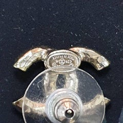 Chanel CC Metal Crystals Stud Earrings