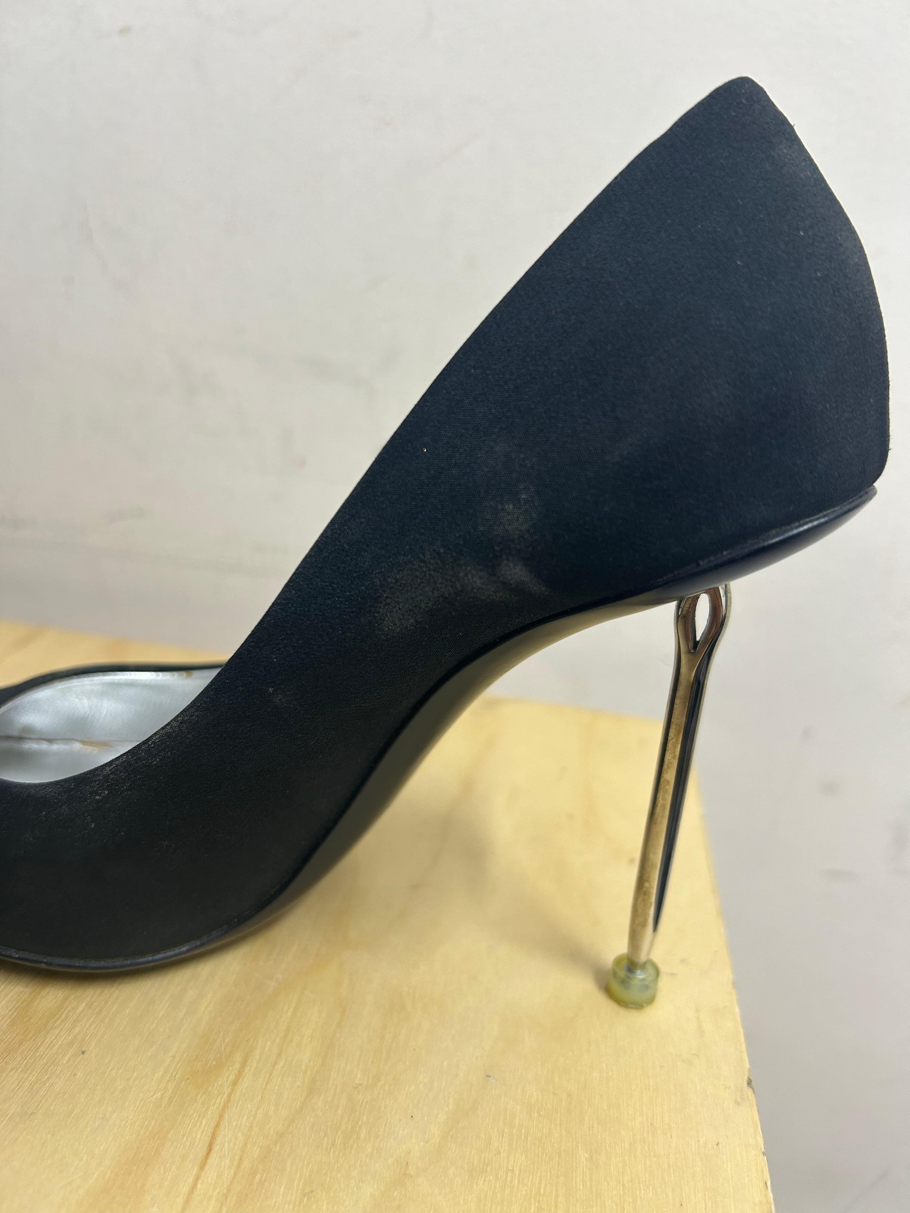 Chanel CC Metal Heel Pumps Size EU 36 For Sale 7