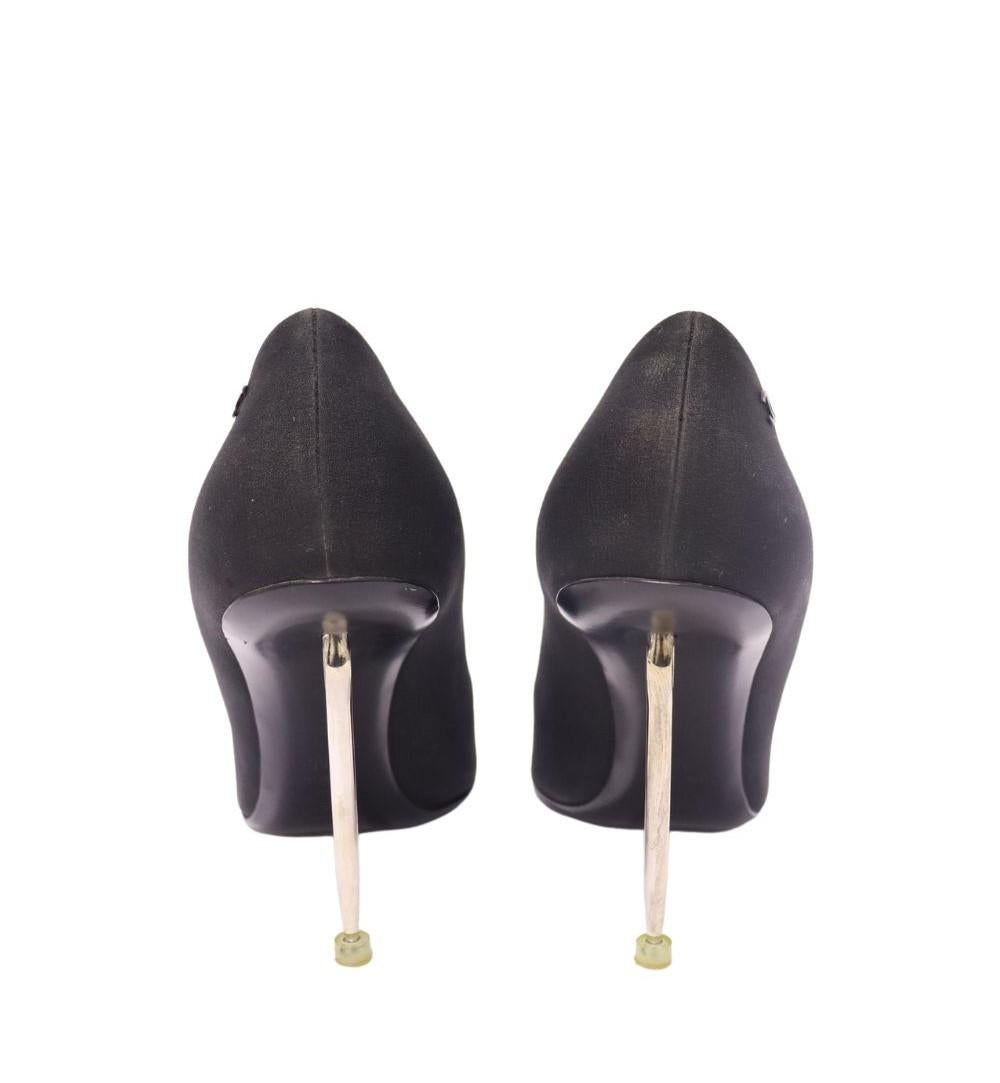 Women's Chanel CC Metal Heel Pumps Size EU 36 For Sale