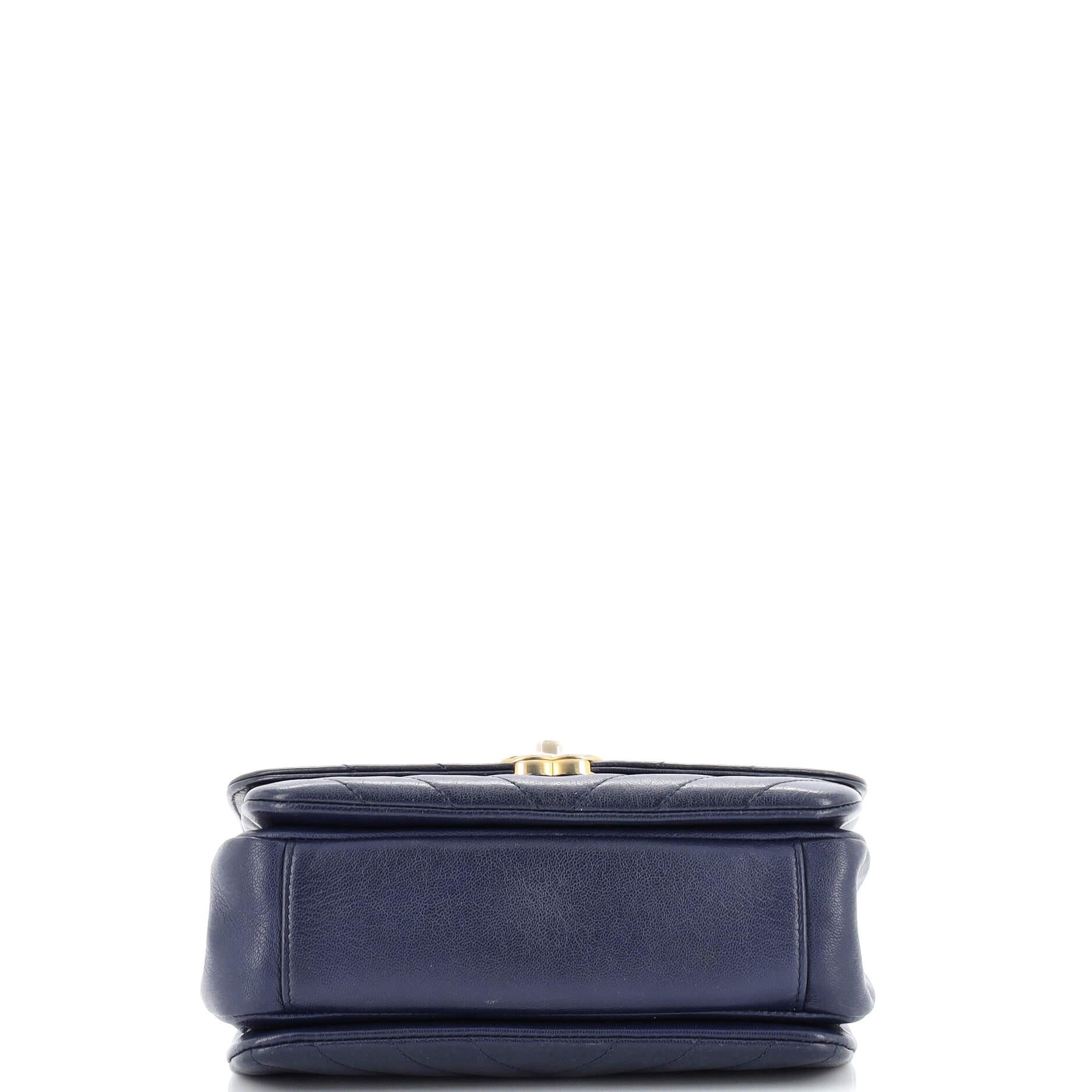 Chanel CC Metal Top Handle Flap Bag Chevron Lambskin Small For Sale 1