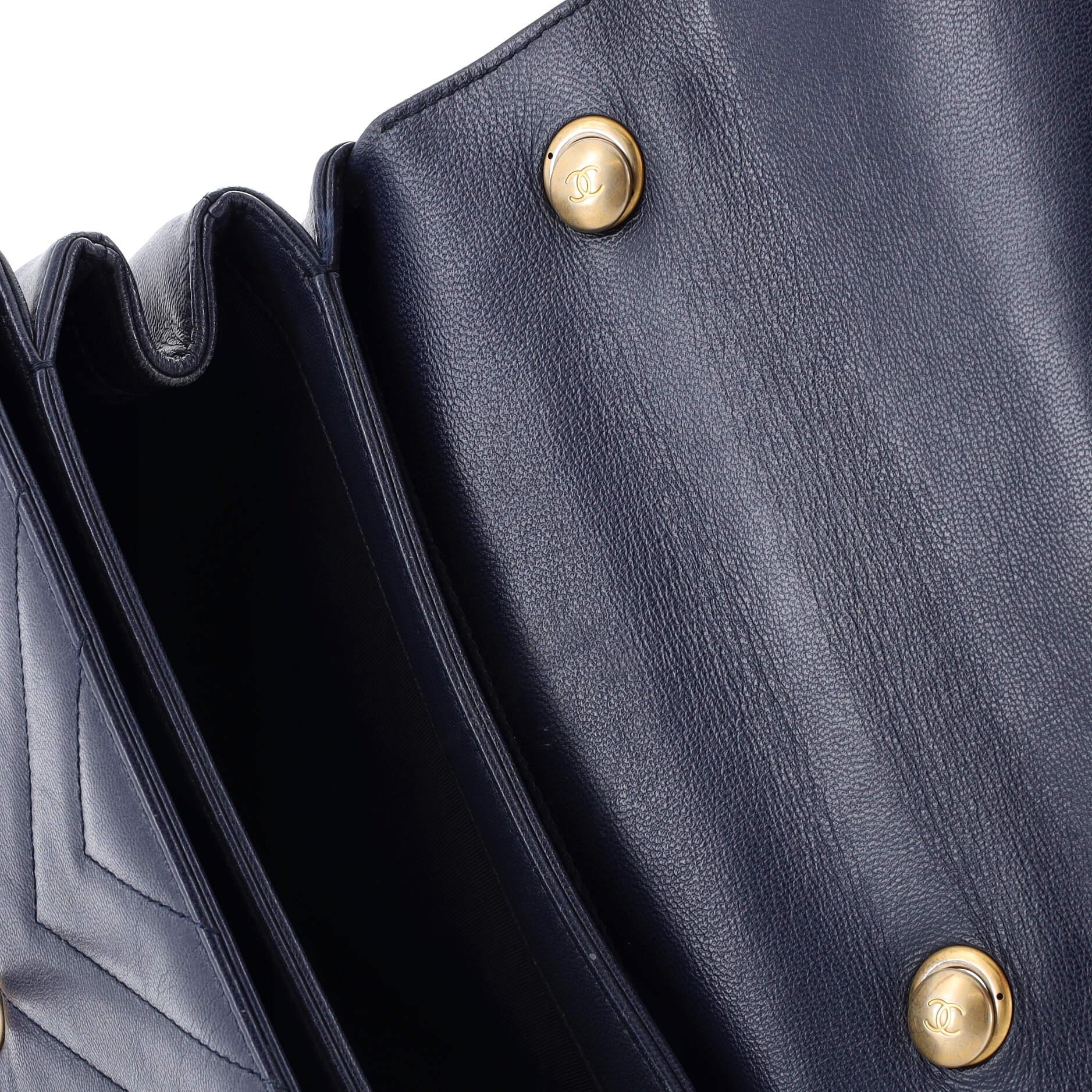 Chanel CC Metal Top Handle Flap Bag Chevron Lambskin Small For Sale 3