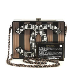 Chanel CC Minaudiere Clutch Strass Embellished Plexiglass