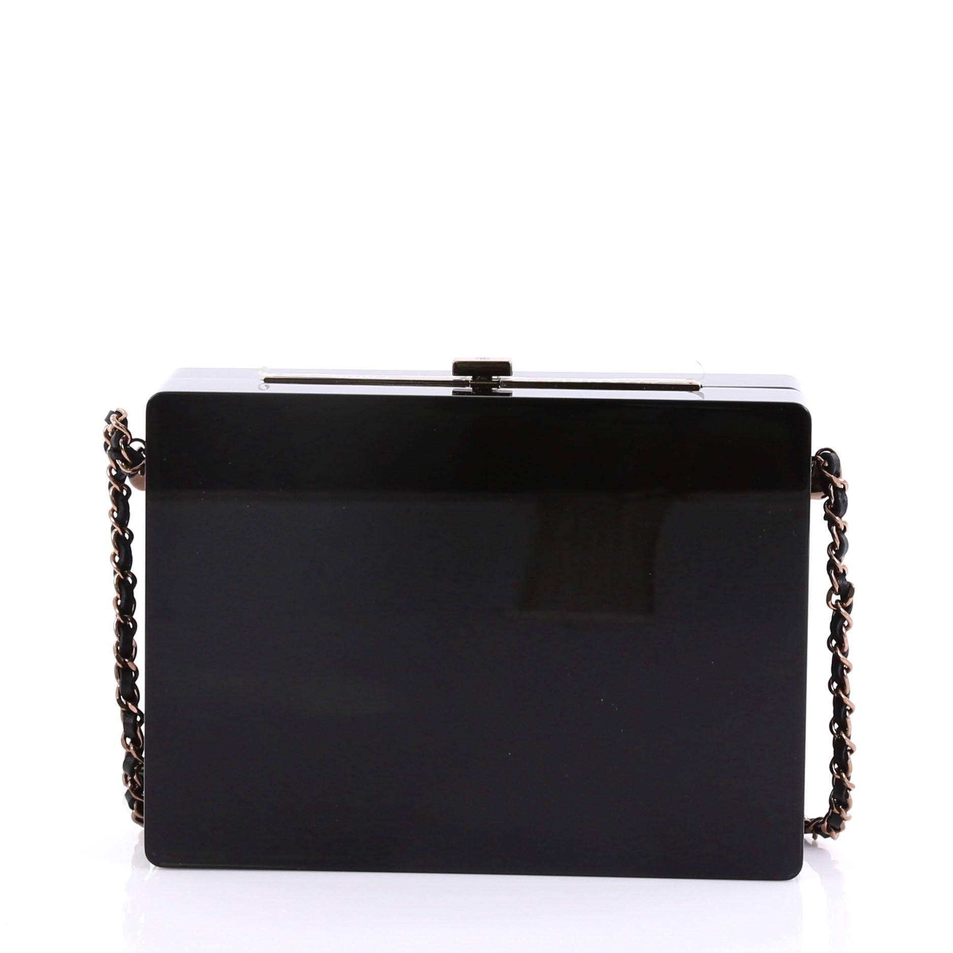 Chanel CC Minaudiere Clutch Strass Embellished Plexiglass In Excellent Condition In NY, NY