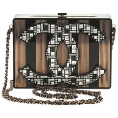 Chanel CC Minaudiere Clutch Strass Embellished Plexiglass