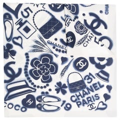 Chanel CC motif print scarf