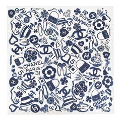 Chanel CC Motif Print Silk Scarf