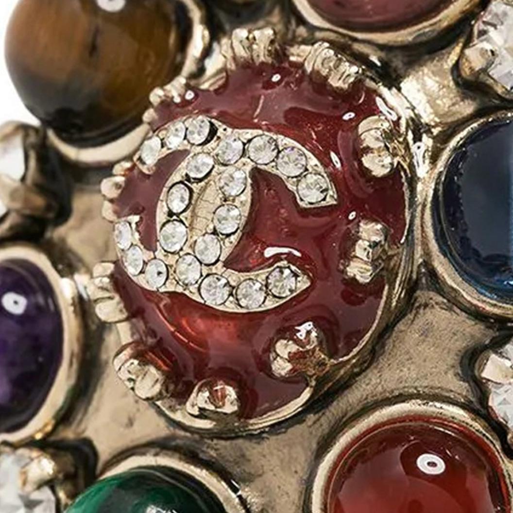 Chanel CC Mehrfarbiger, mit Edelsteinen verzierter Ring Damen