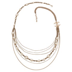 Chanel CC Necklace with Costume Pearls, 2018