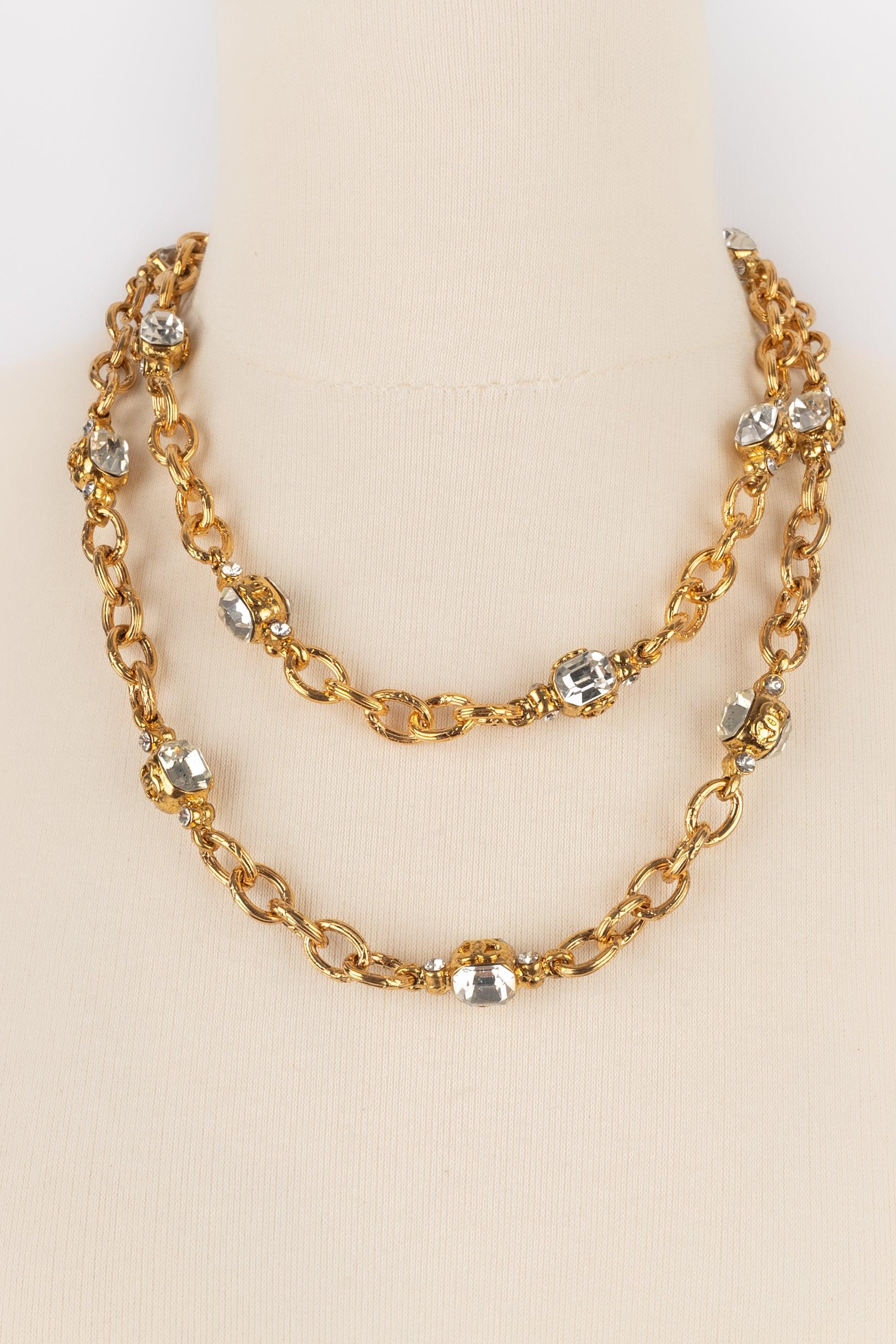 Women's Chanel CC Necklace with Rhinestones, 2008 For Sale