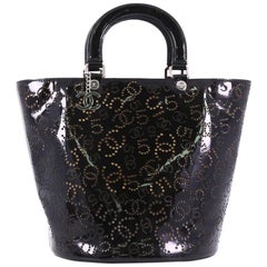 Chanel CC No.5 Shopping Tote Perforated Patent Medium