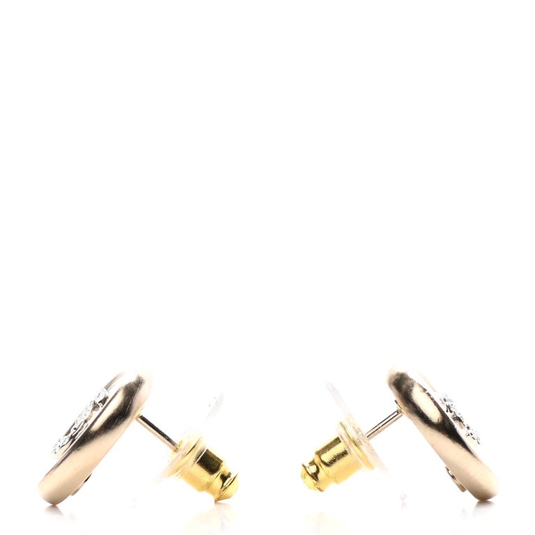CHANEL Metal Anchor CC Earrings Gold 330358