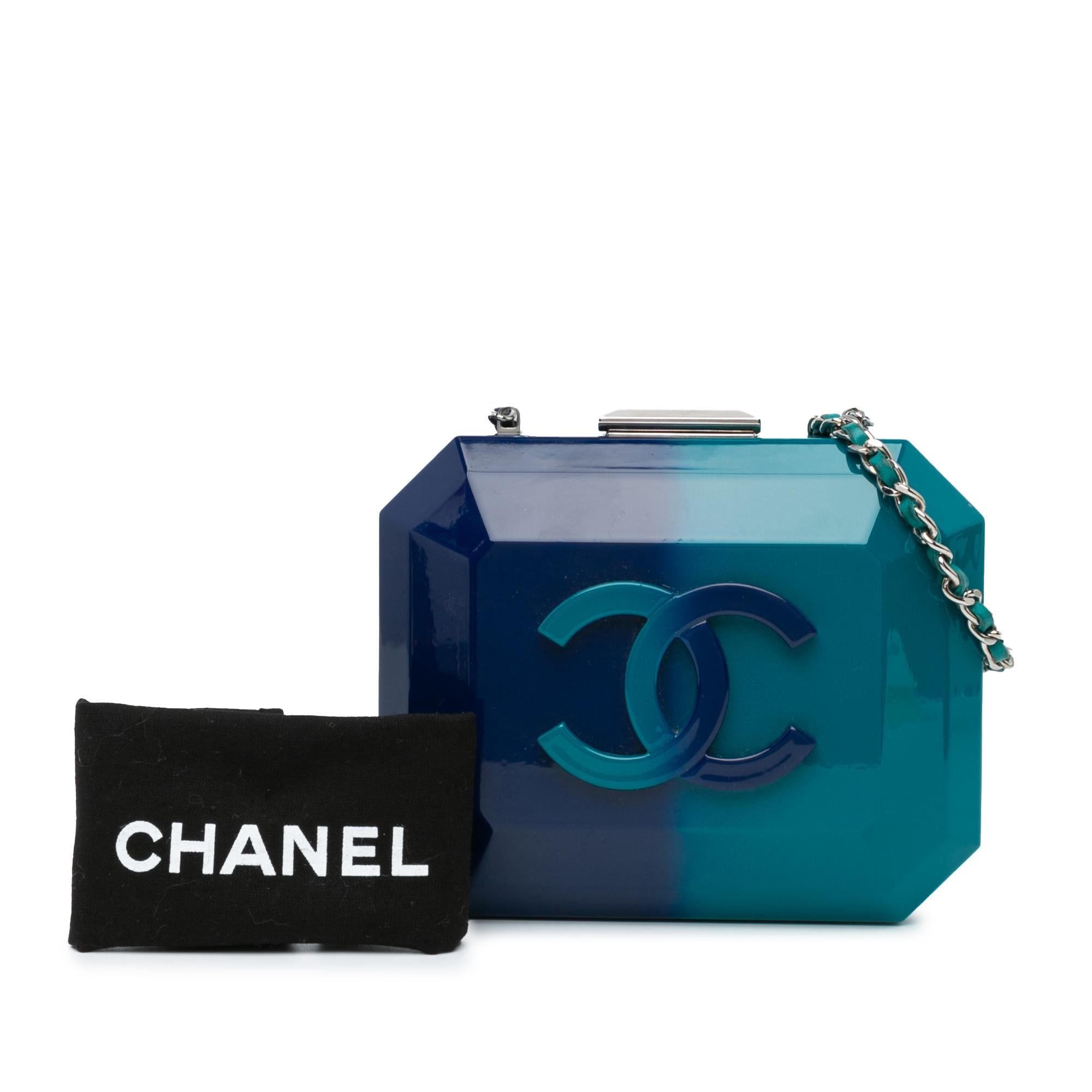 Chanel CC Ombre Acrylic Clutch on Chain For Sale 5