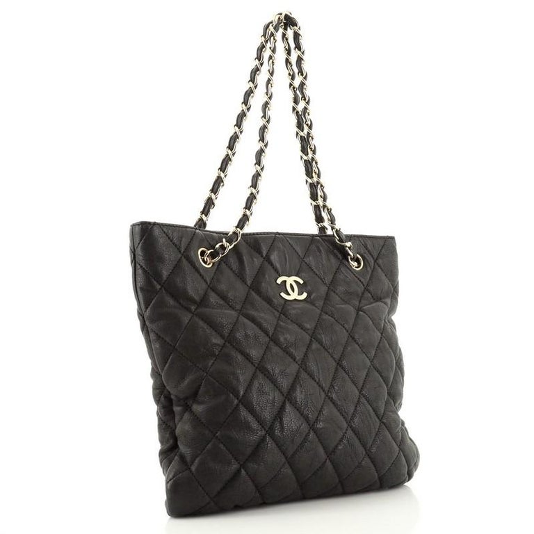 Chanel CC Open Chain Tote Quilted Calfskin Medium