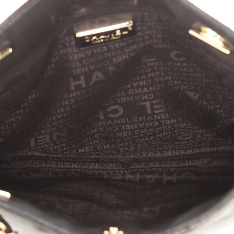 Black Chanel CC Open Chain Tote Quilted Calfskin Medium