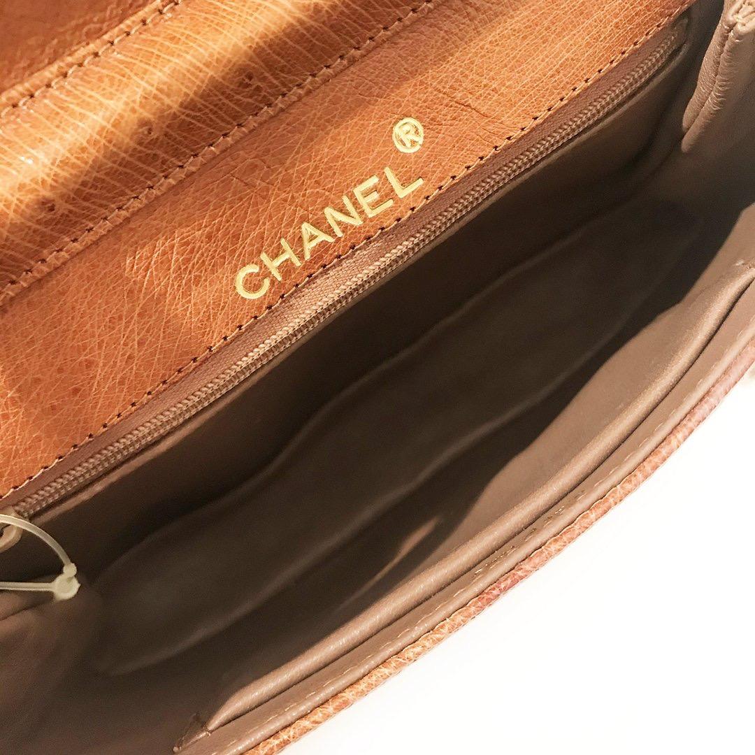 Chanel “CC” Ostrich Shoulder Chain Bag (Vintage 1992) 5