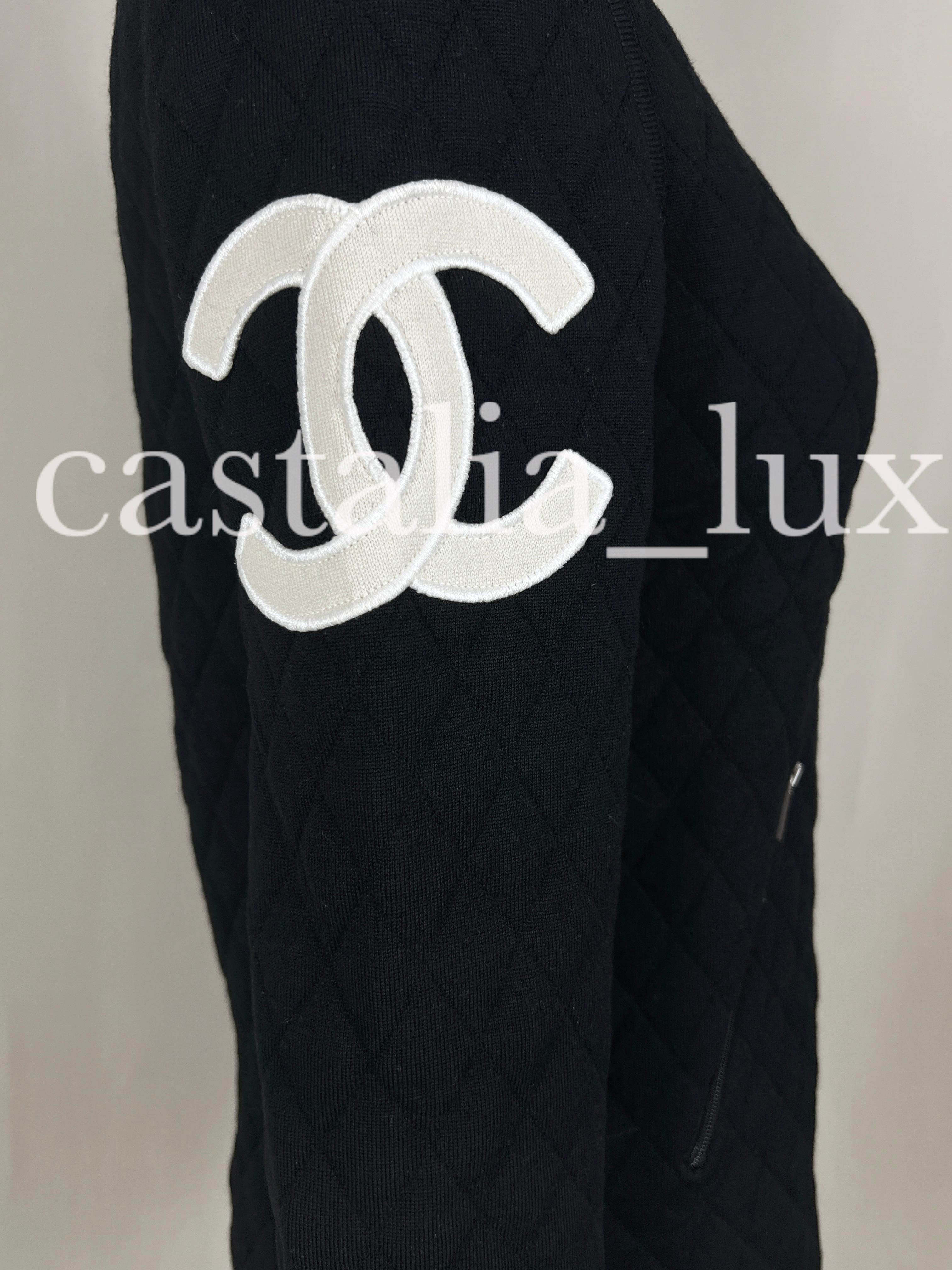 Chanel Rare CC Patch Quilted Bomber Jacket 3
