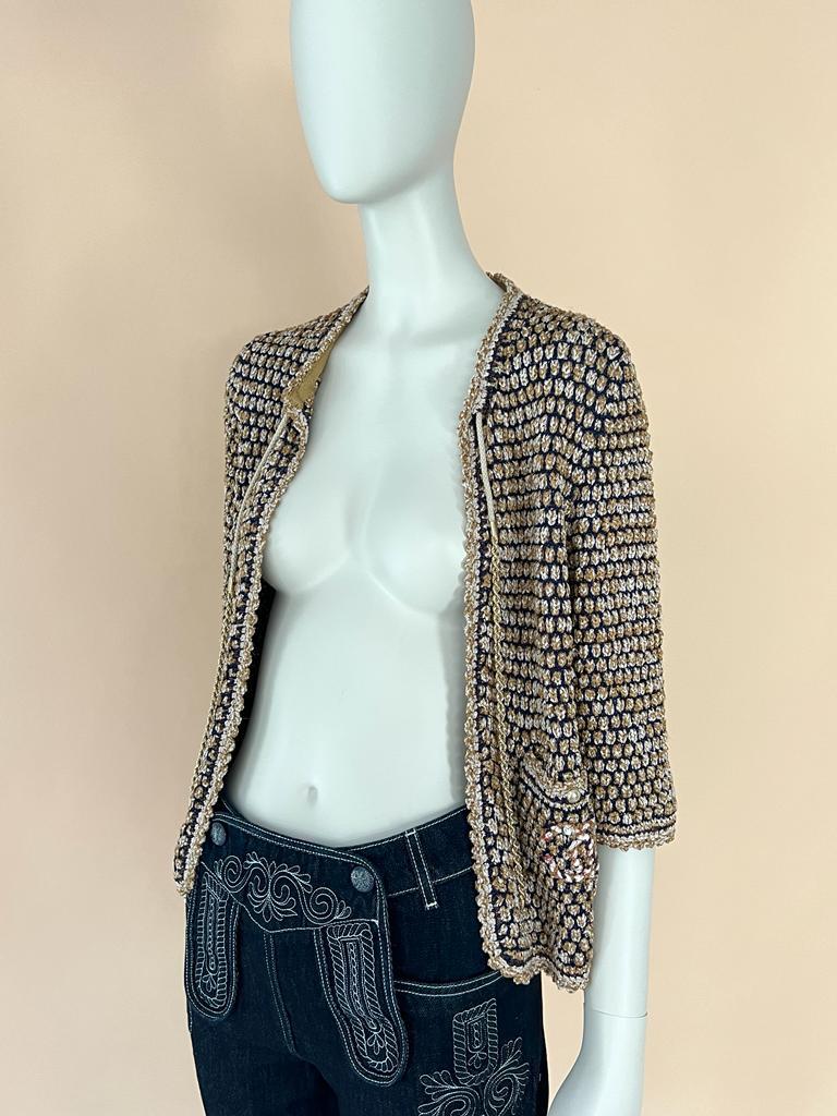 Chanel CC Patch and Chain Link Detail Cardi Jacket 8