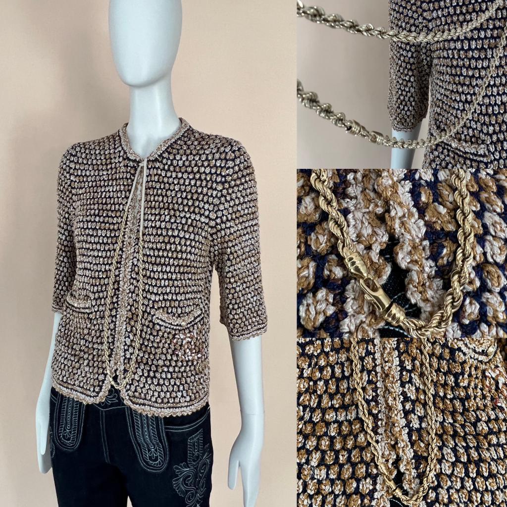 Chanel CC Patch and Chain Link Detail Cardi Jacket 2