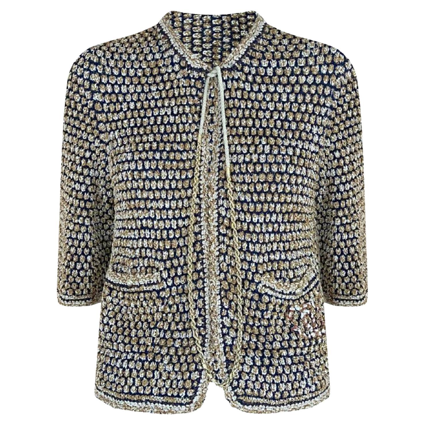 Chanel CC Patch and Chain Link Detail Cardi Jacket