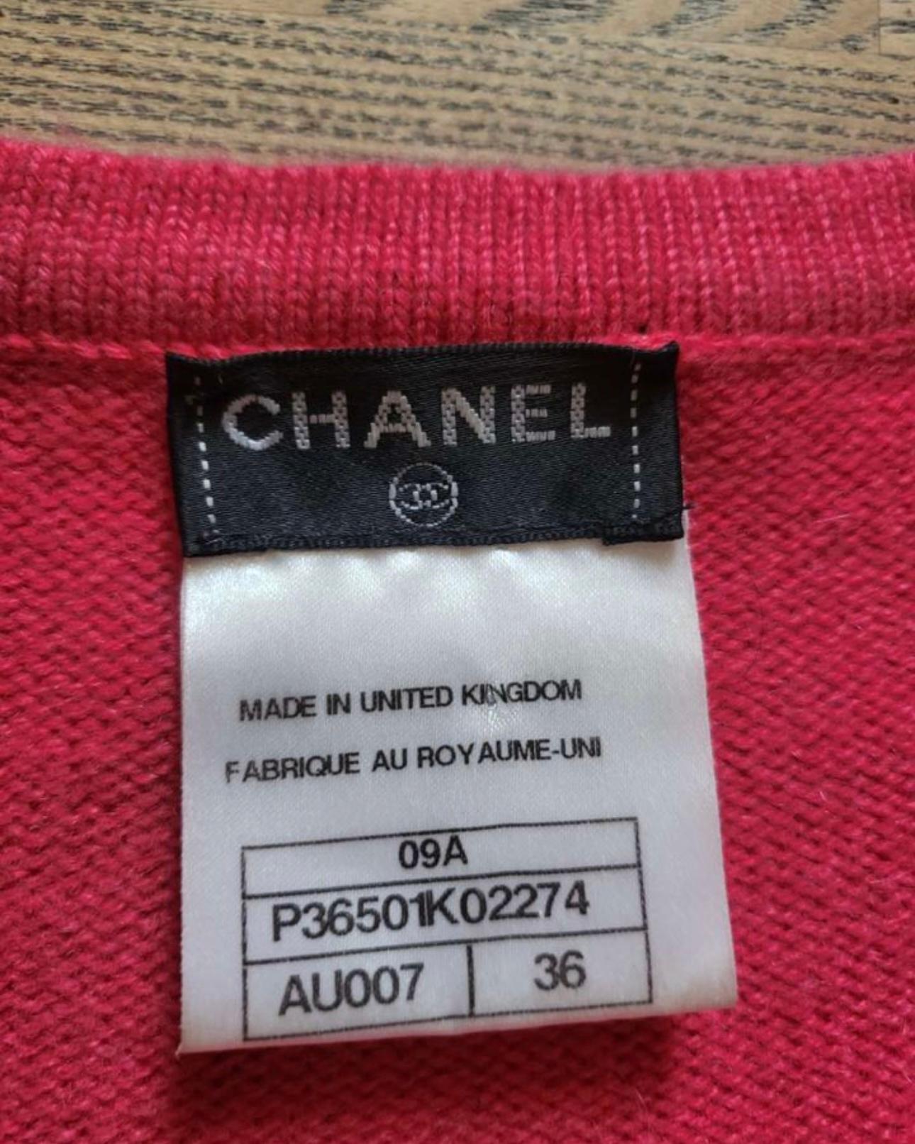 Chanel CC Patch Candy Pink Cashmere Dress 5