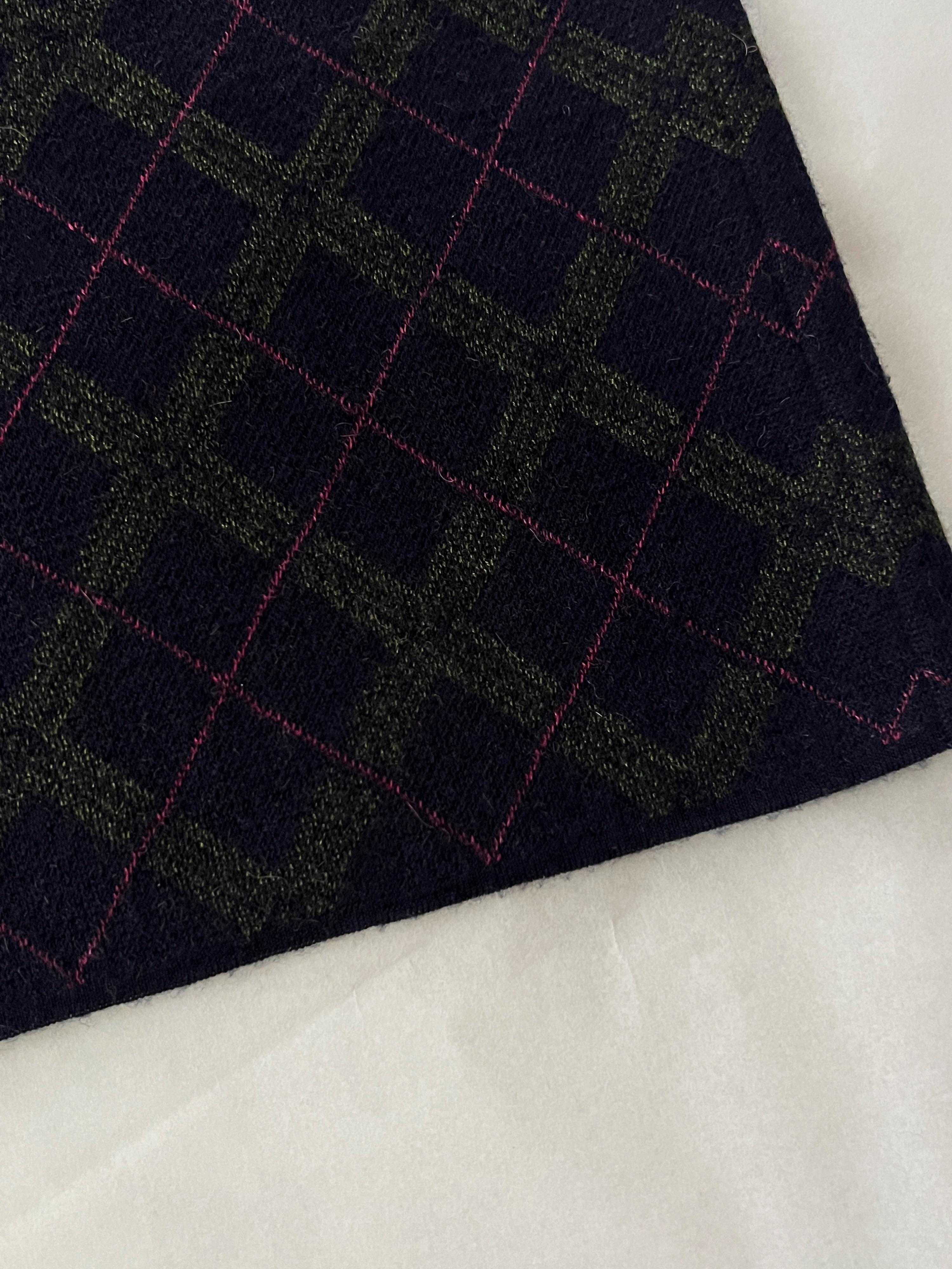 Chanel CC Patch Tartan Cashmere Dress 1
