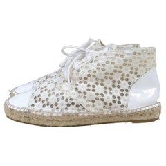 Chanel Cc gehäkelte Espadrilles mit Lacklederbesatz