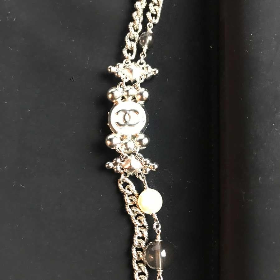 Chanel CC Pearl And Black Pearls Long Necklace  1