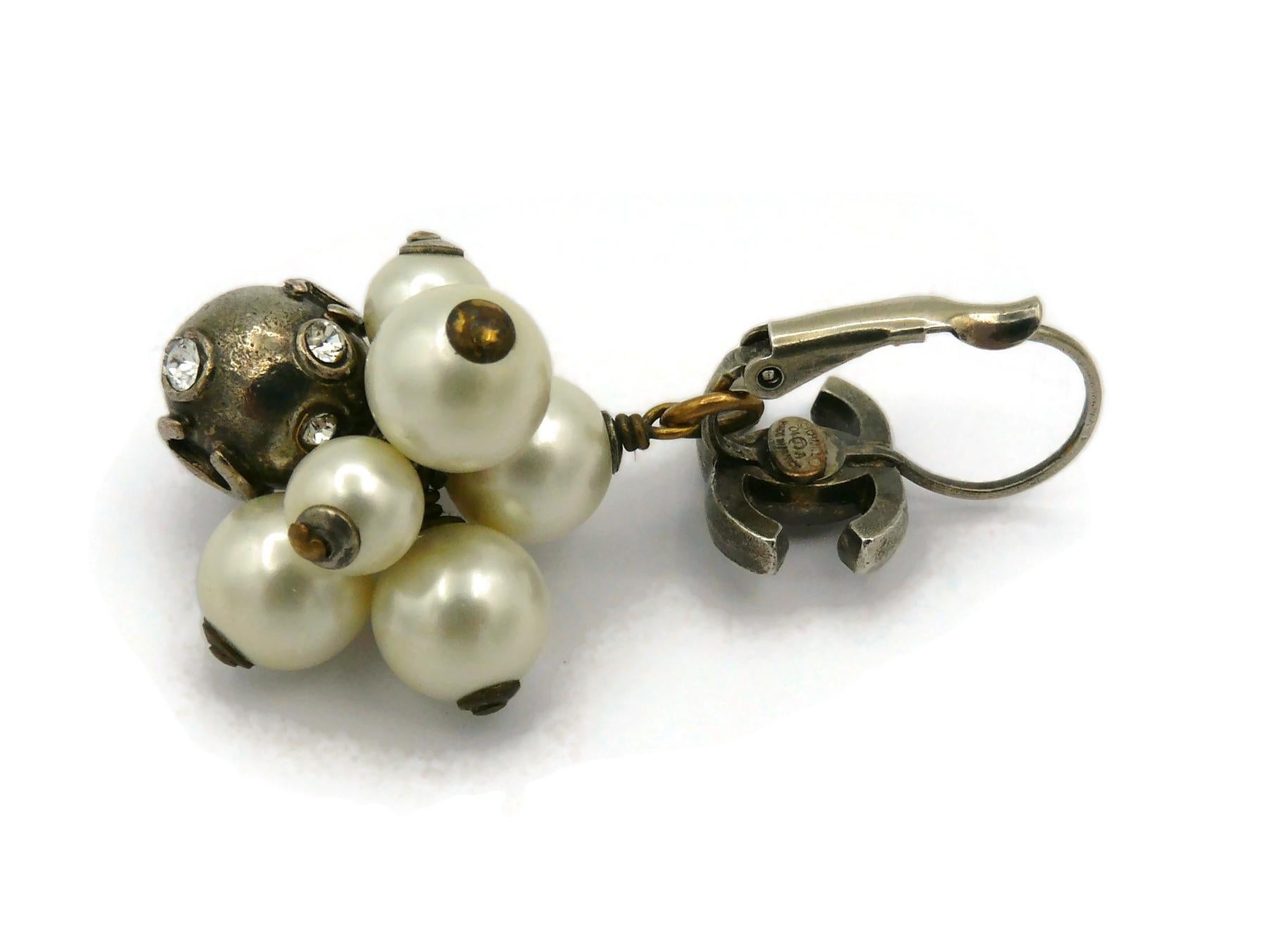 CHANEL CC Pearl Cluster Keeper Earrings, Fall 2004 For Sale 9