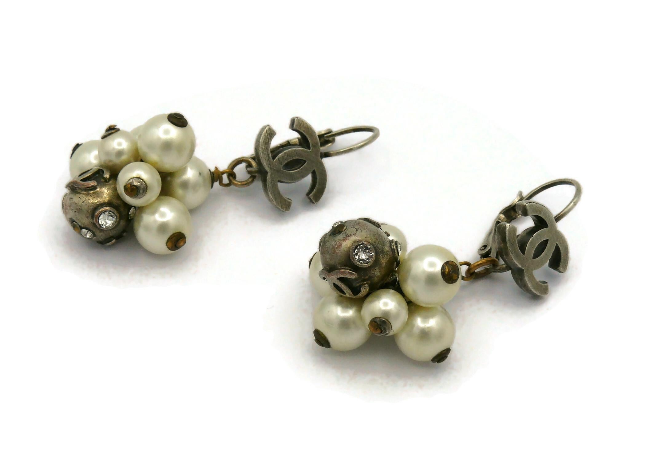 CHANEL CC Pearl Cluster Keeper Earrings, Fall 2004 For Sale 1
