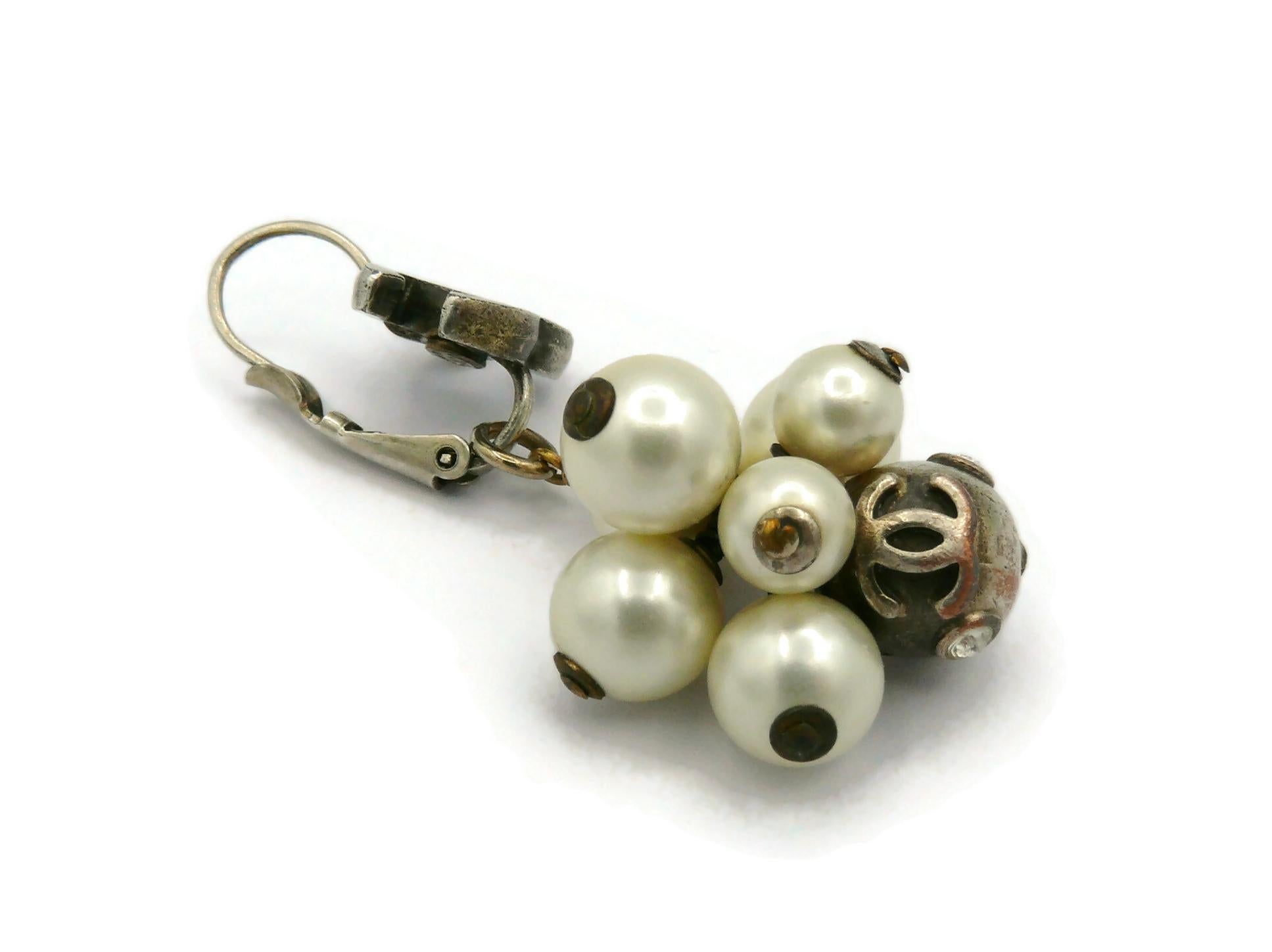 CHANEL CC Pearl Cluster Keeper Earrings, Fall 2004 For Sale 4