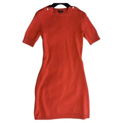 Chanel CC Pearls Red Cashmere Dress