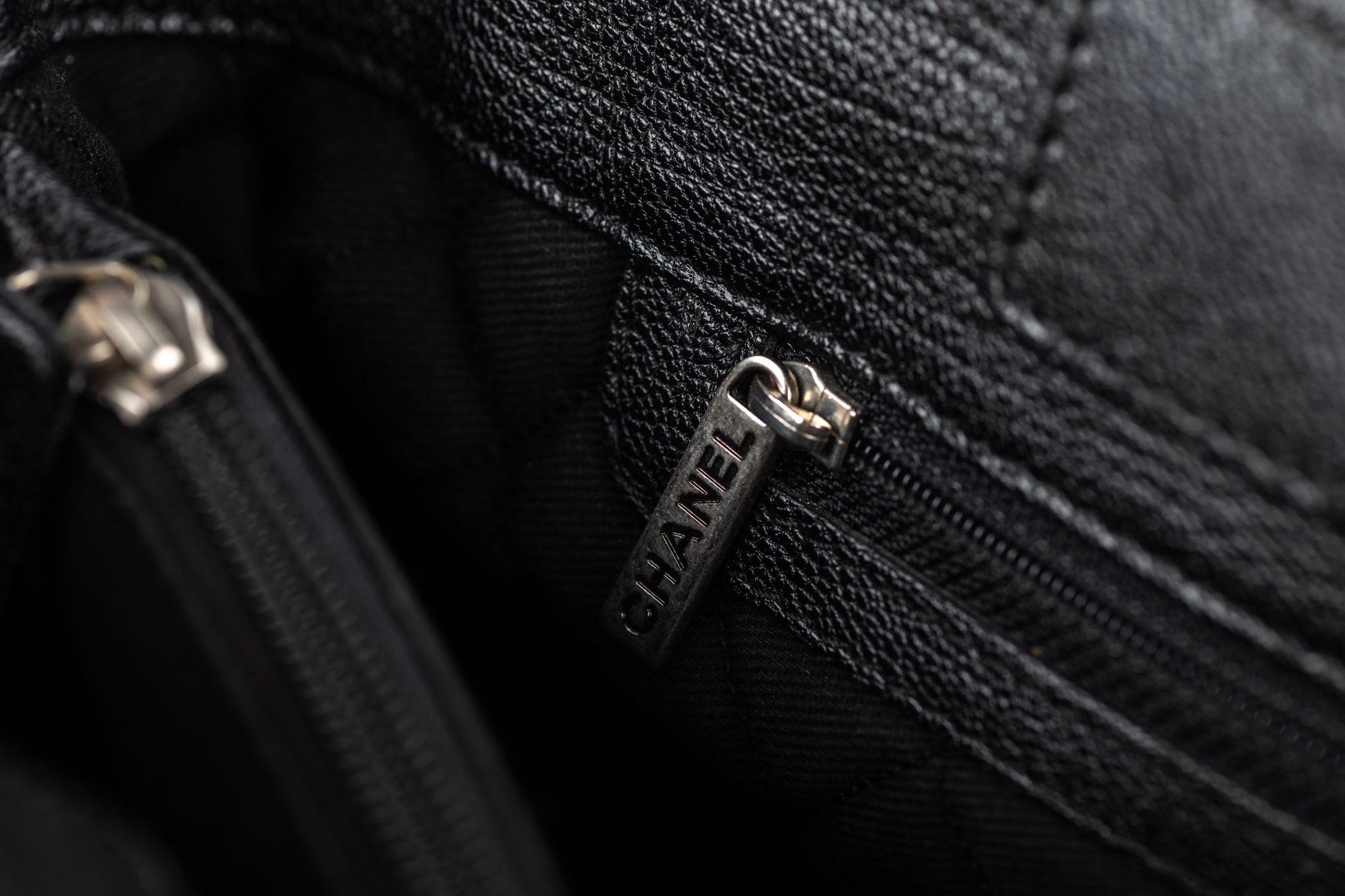 Chanel CC Perforated Leather Black Tote For Sale 8