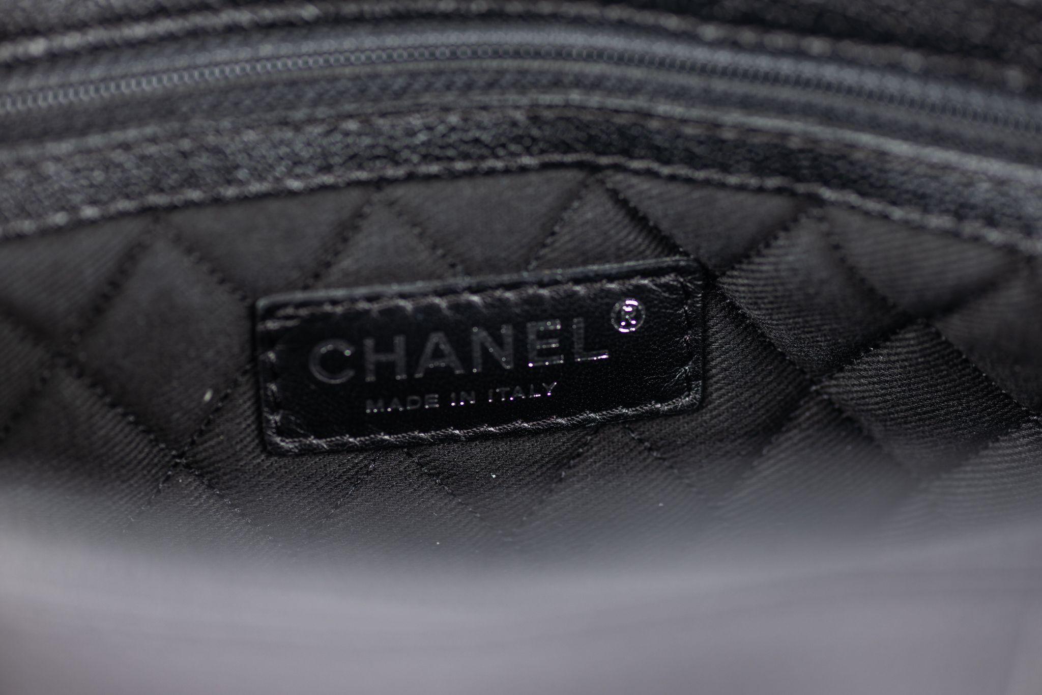 Chanel CC Perforated Leather Black Tote For Sale 9