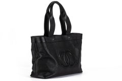 Chanel CC Perforated Leather Black Tote