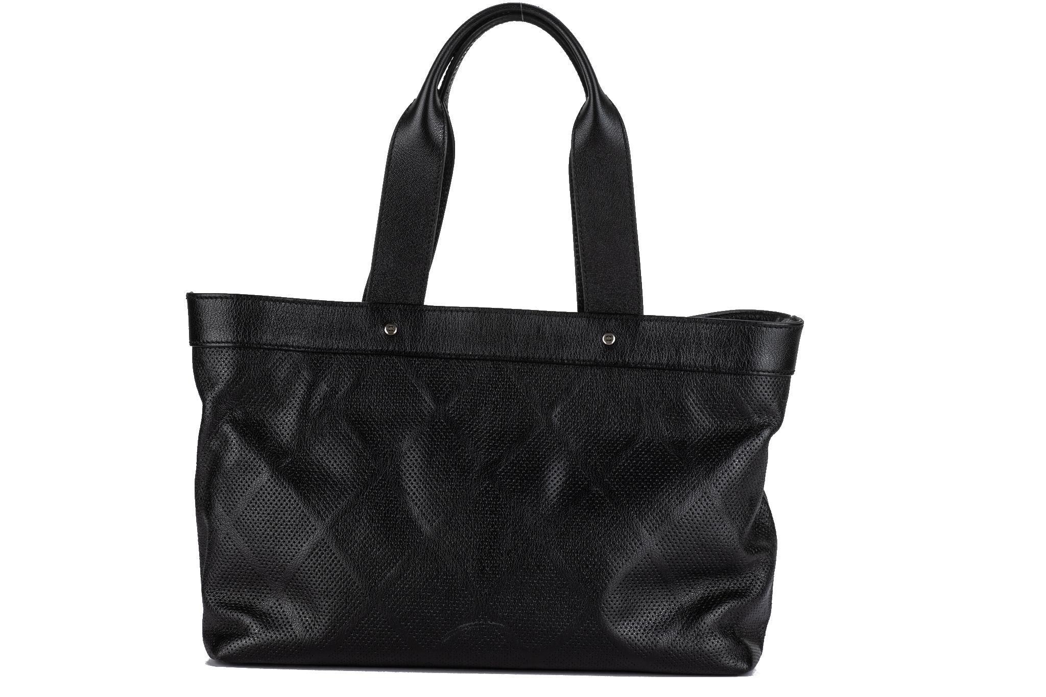 Women's Chanel CC Perforated Leather Black Tote For Sale