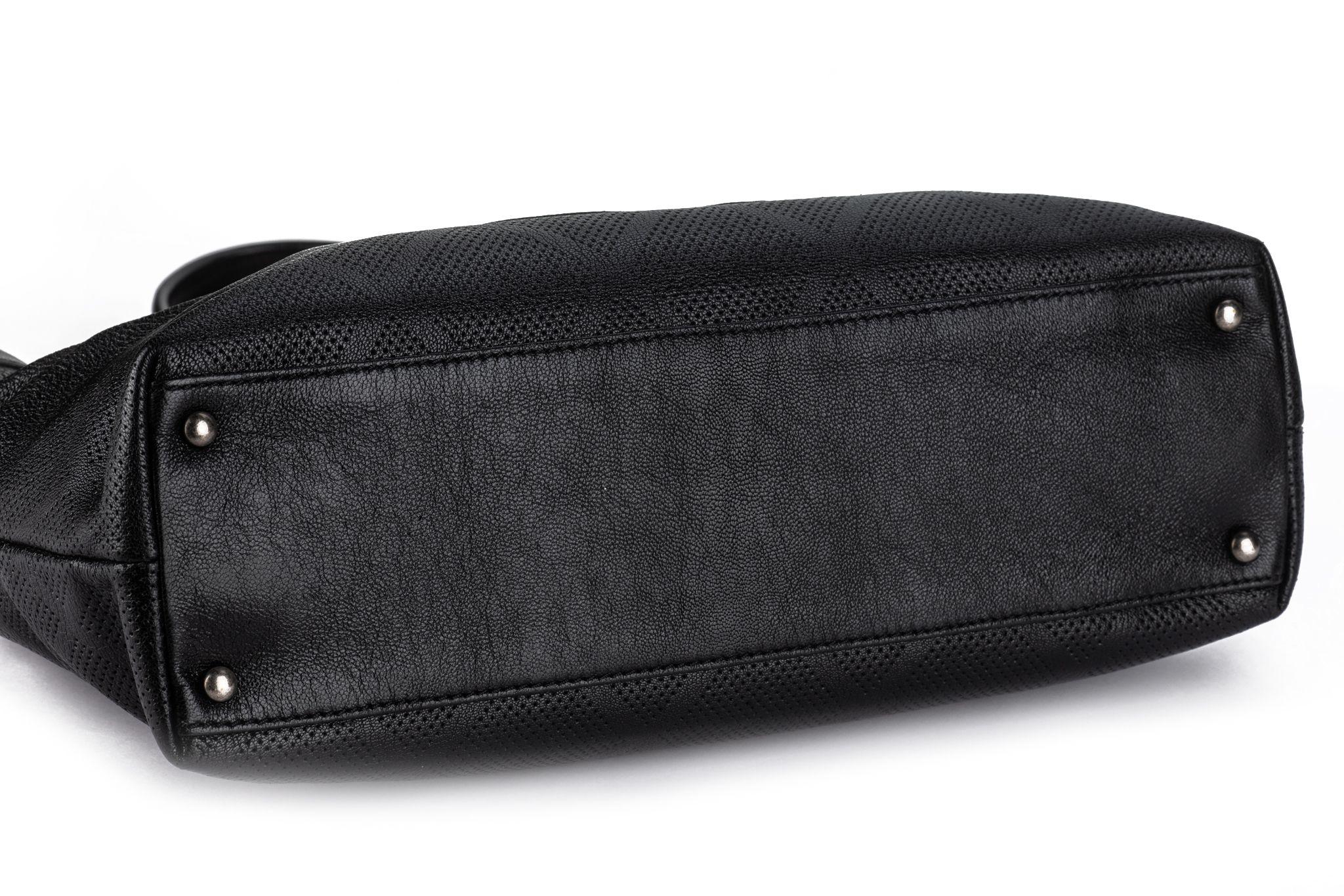 Chanel CC Perforated Leather Black Tote For Sale 1