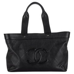 Chanel CC Perforated Leather Black Tote