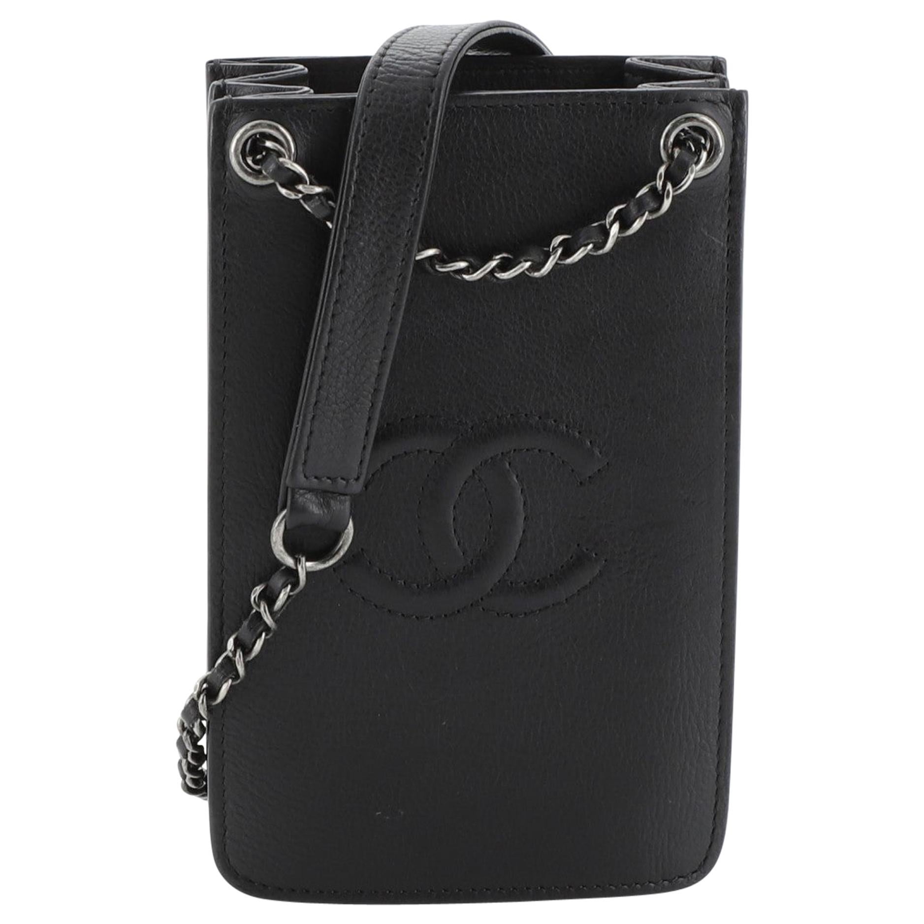Chanel CC Phone Holder Crossbody Bag Calfskin at 1stDibs