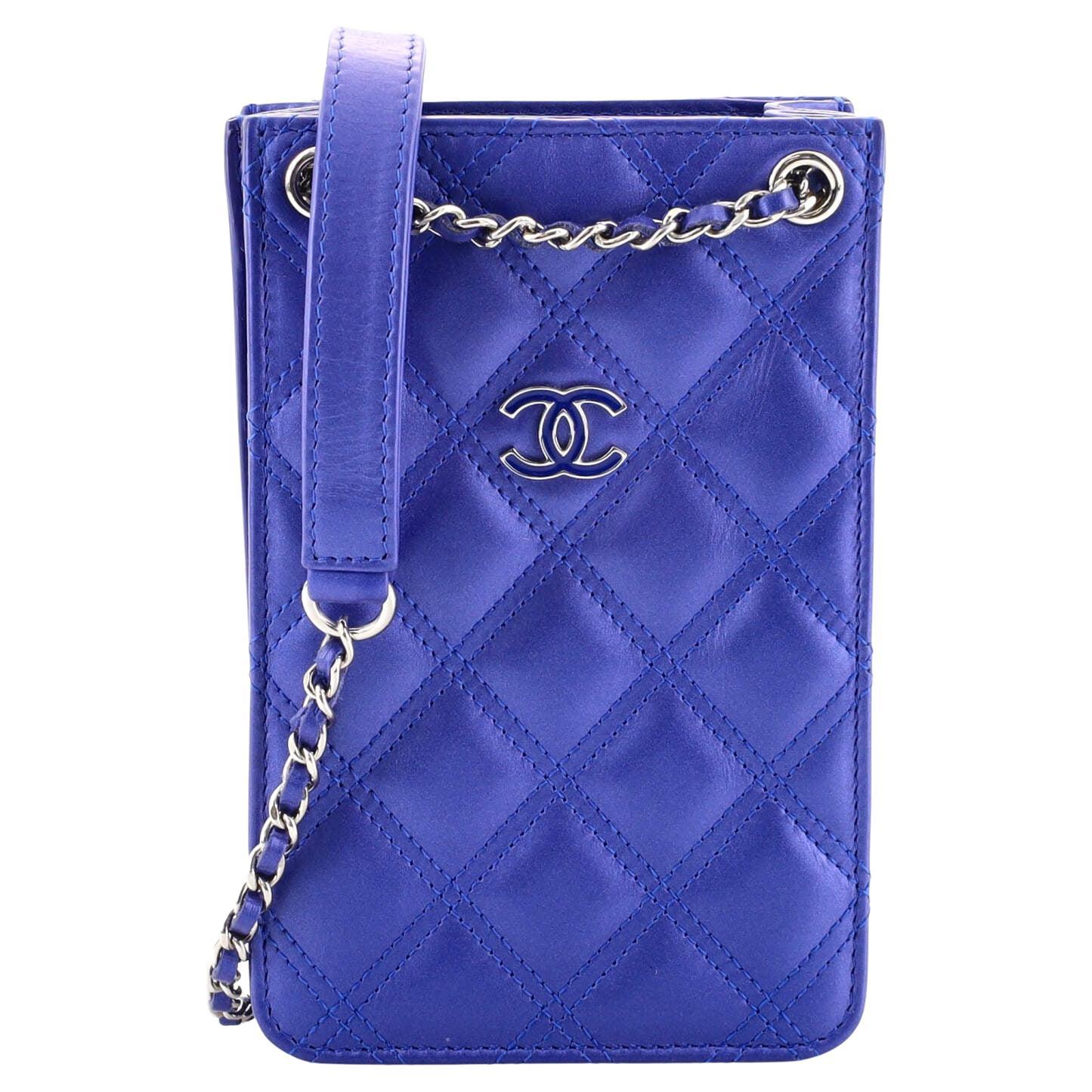 Chanel CC Phone Holder Crossbody Bag Quilted Calfskin at 1stDibs