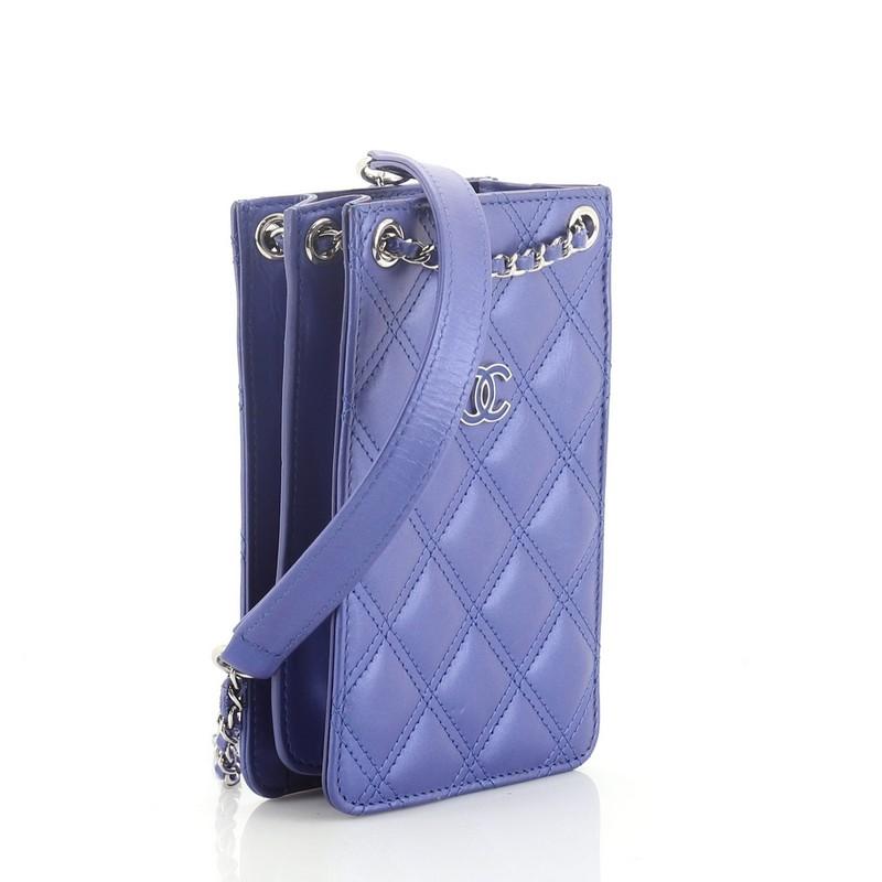 Purple Chanel CC Phone Holder Crossbody Bag Quilted Lambskin