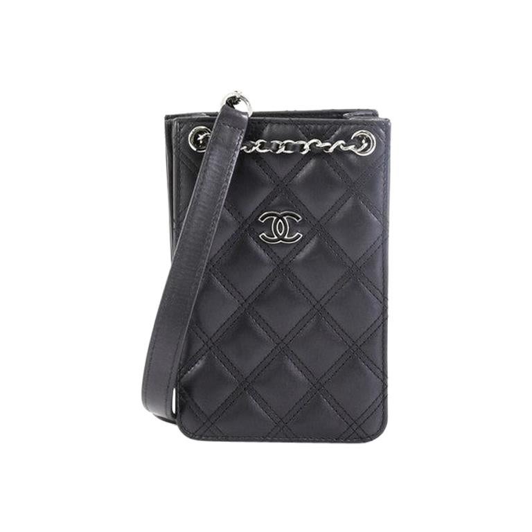 Chanel CC Phone Holder Crossbody Bag Quilted Lambskin at 1stDibs