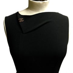 CHANEL CC Pin in Gilt Metal set with Rhinestones