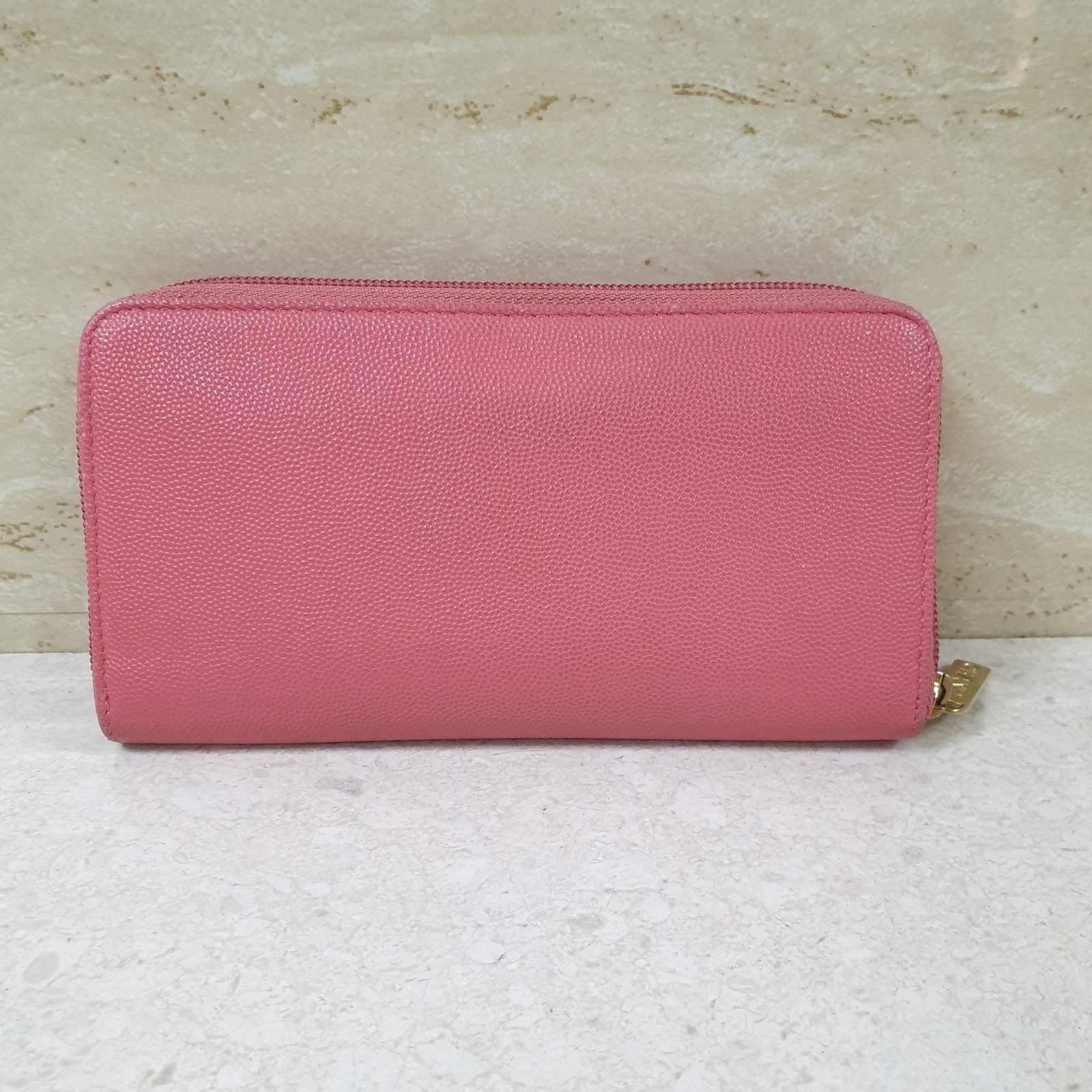 Chanel CC Pink Caviar Leather Wallet For Sale 3