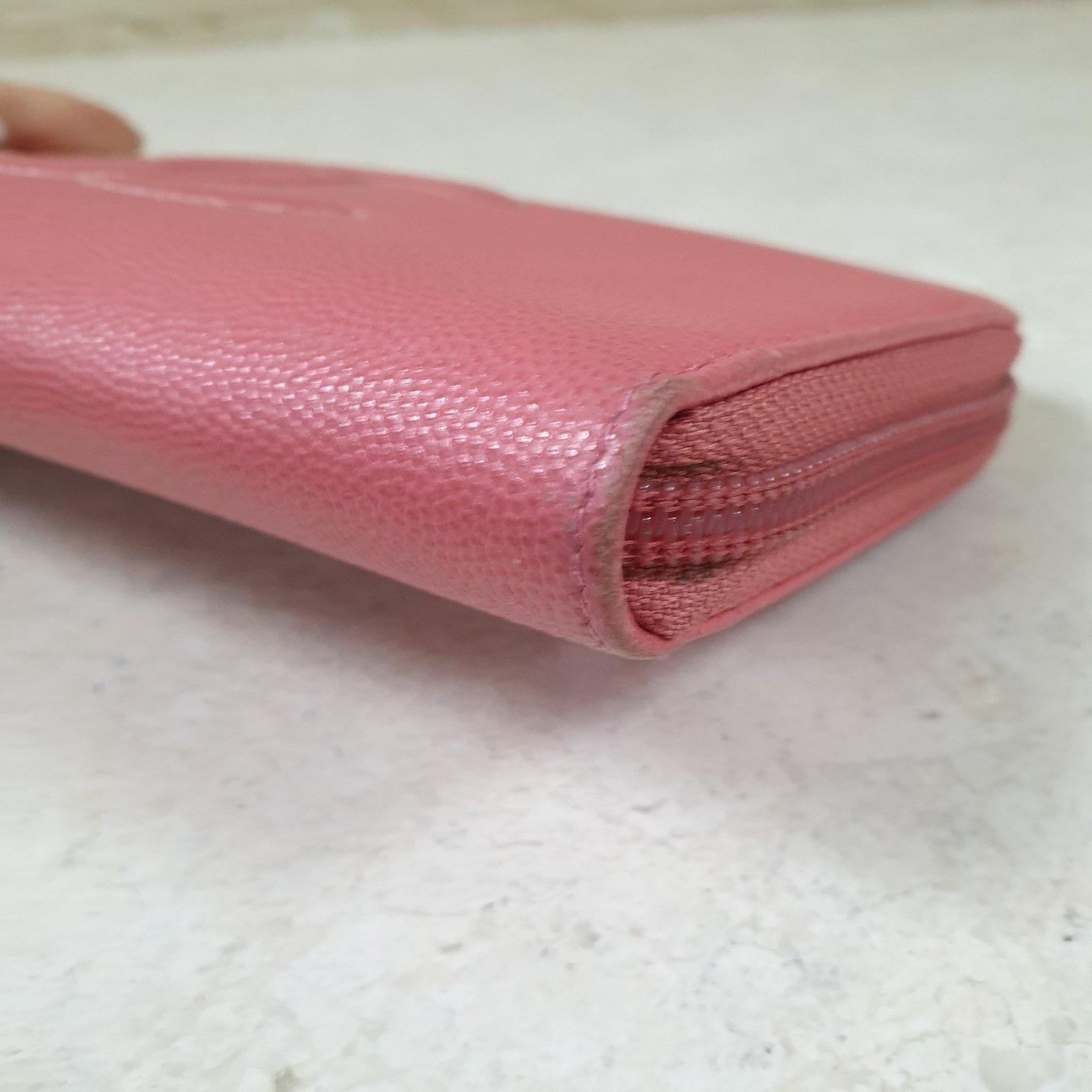 Chanel CC Pink Caviar Leather Wallet For Sale 4
