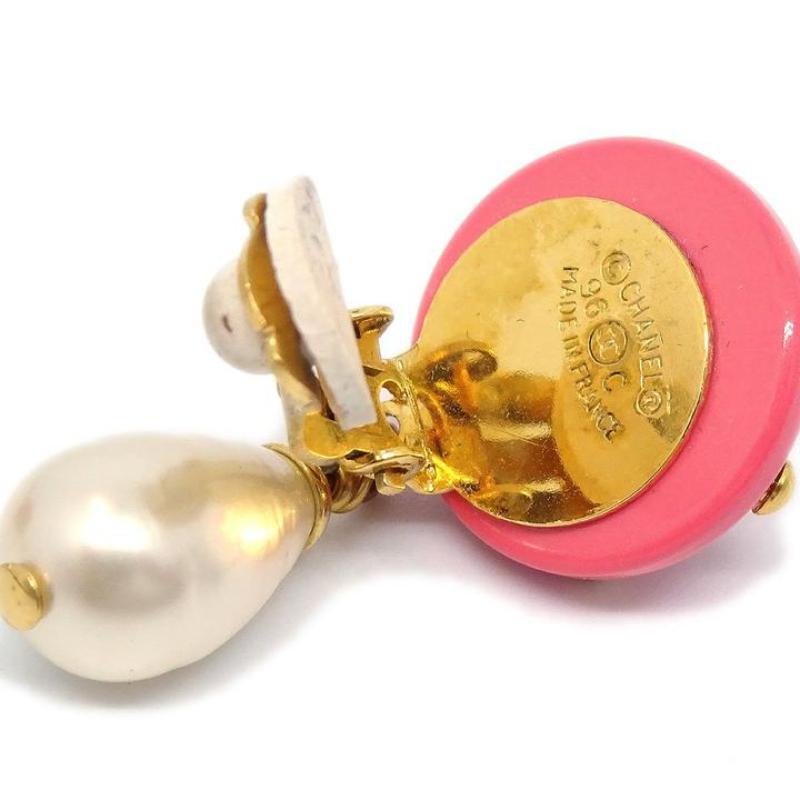 pink chanel earrings