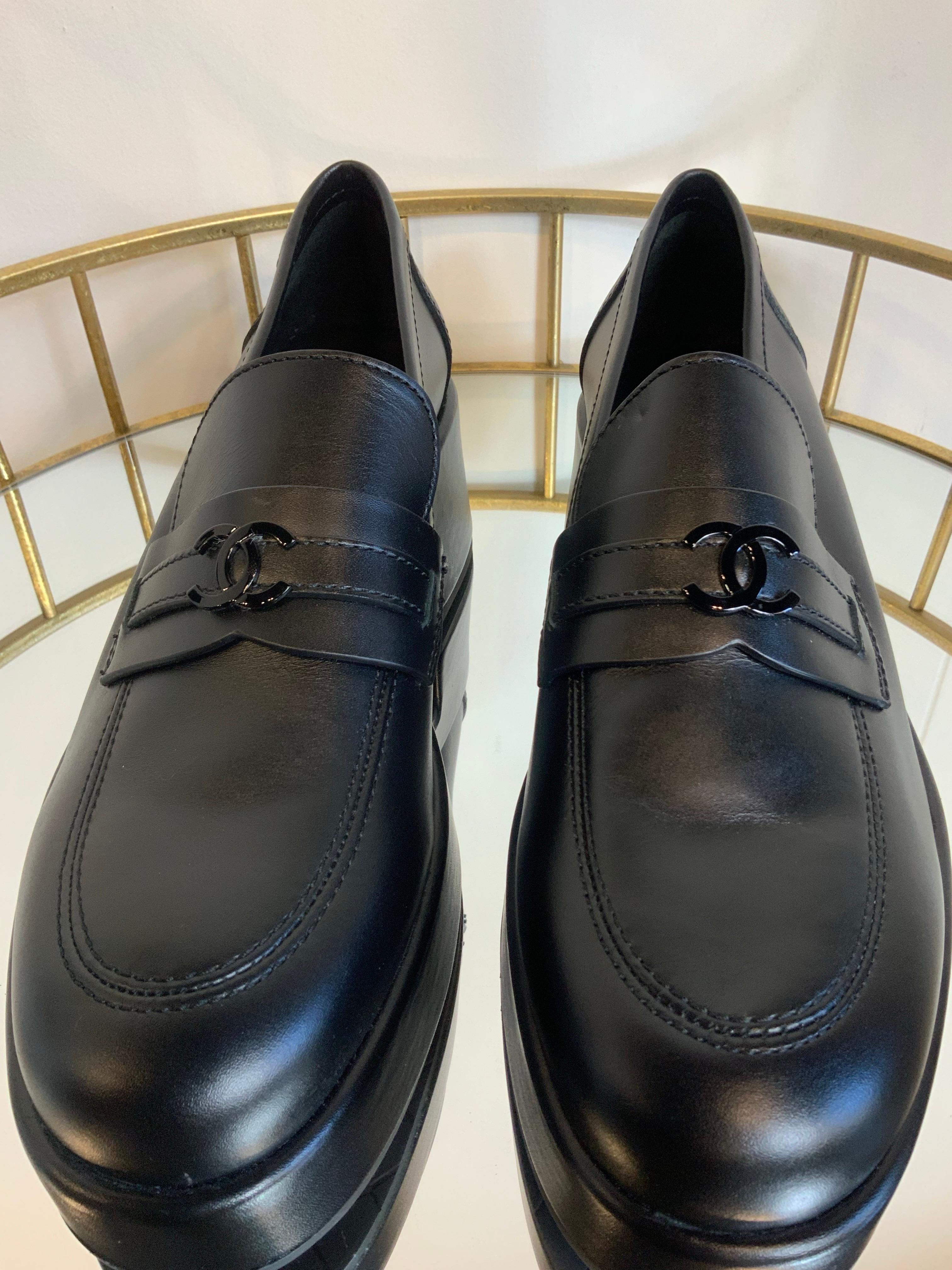 Black Chanel CC Platform 2022 Loafer For Sale