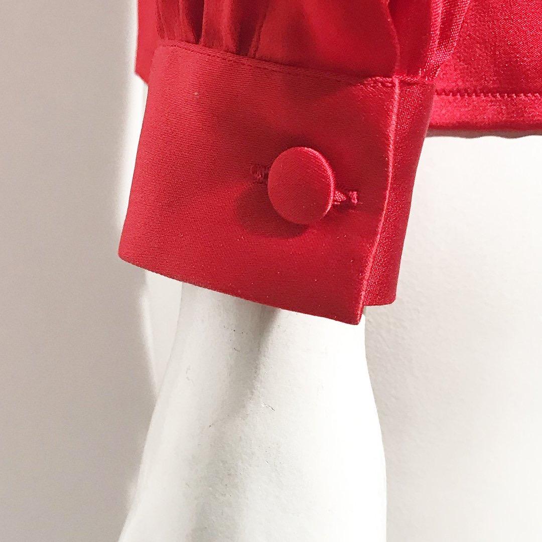 Red Chanel CC Pocket Blouse