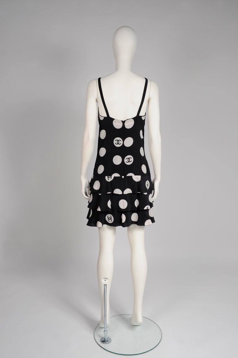 Chanel CC Polka-Dot Runway Ruffled Dress, Spring-Summer 1997 at 1stDibs